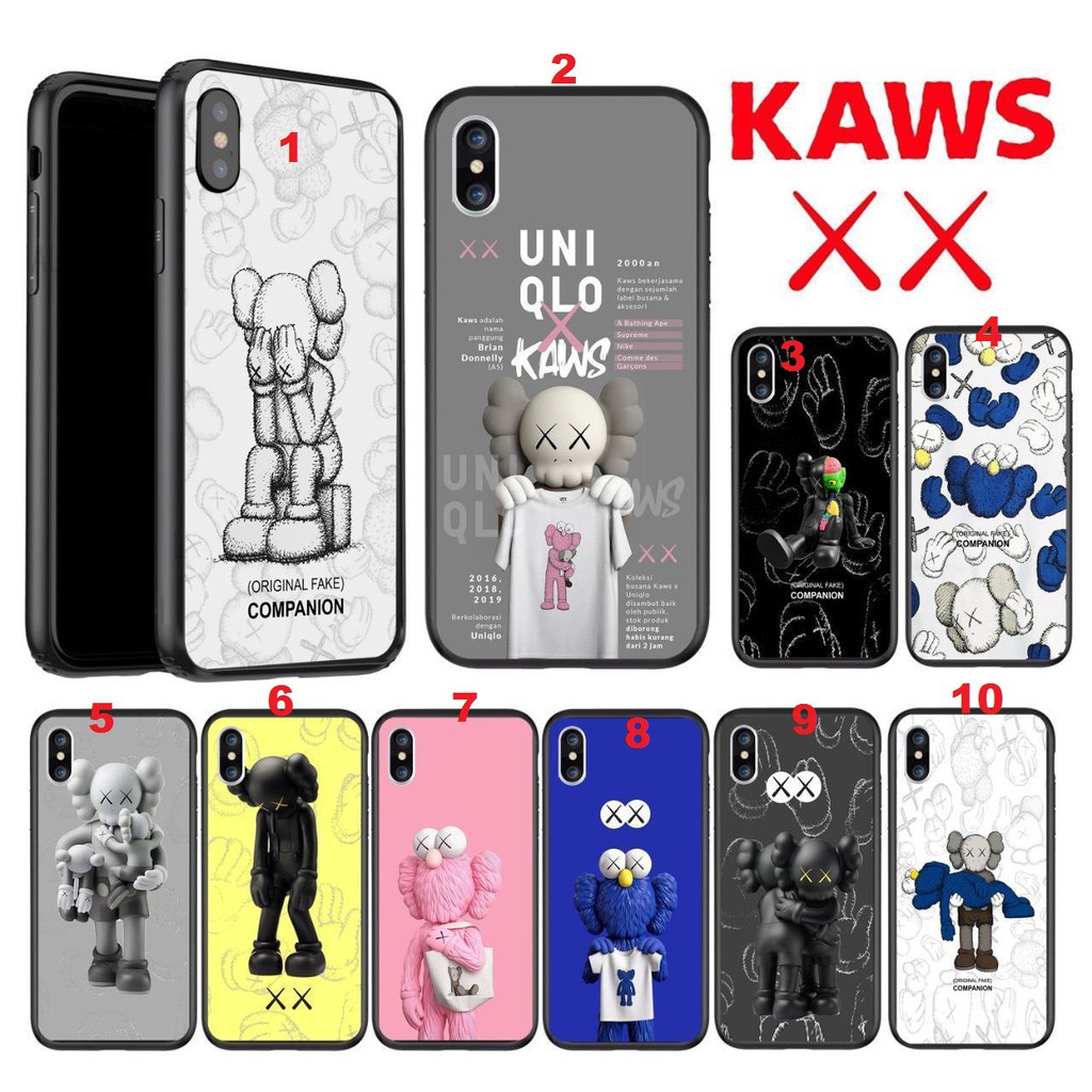 Softcase motif kaws Iphone XR cover karakter kaws soft case