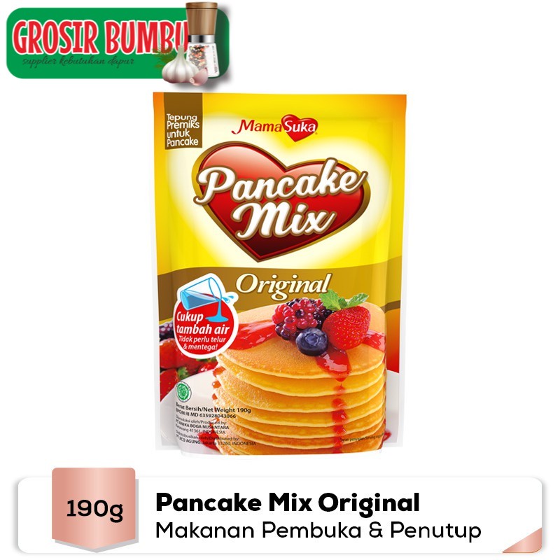 

MamaSuka - Tepung Adonan Pancake Mix Instan Original 190 gr Mama Suka