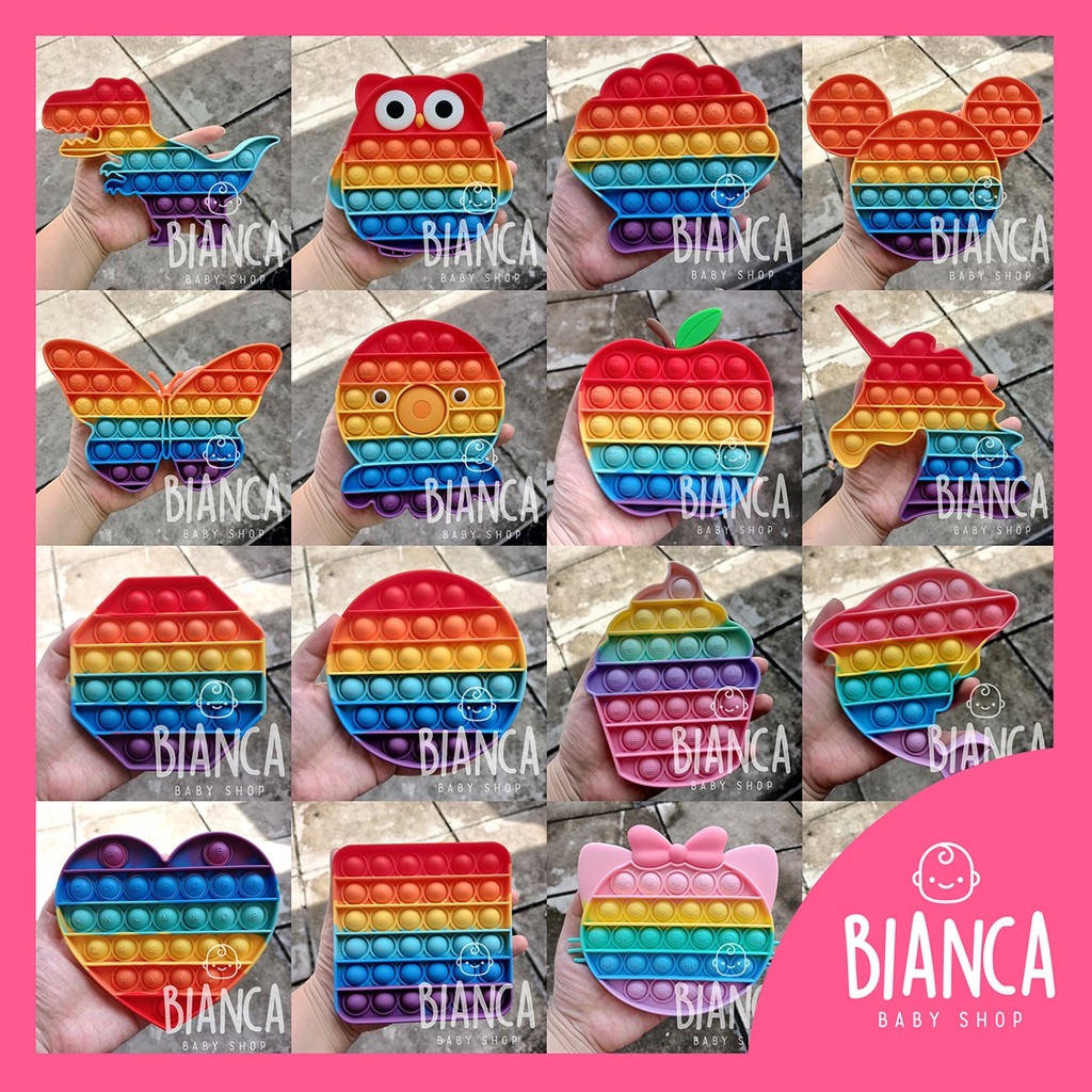 BIANCA - Mainan Anak Pop It Fidget RAINBOW Bubble Push Pop its Fidget Toys