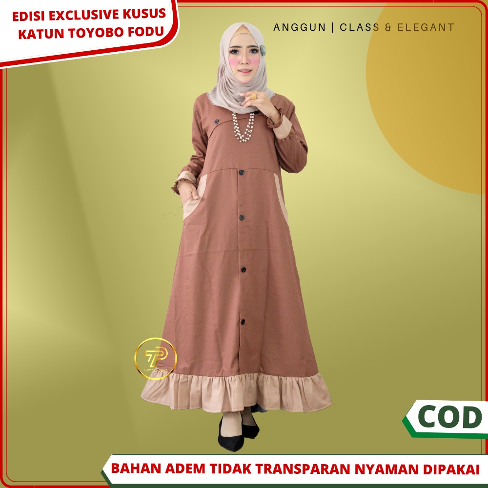 Baju Gamis Wanita Terbaru 2022 Remaja Kekinian Fashion Muslim Muslimah Dress Bahan katun Toyobo Prem