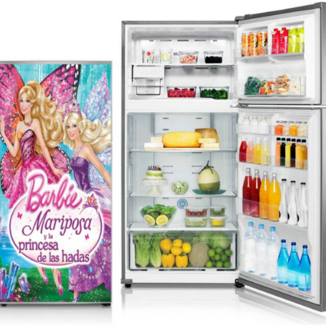 Stiker kulkas 1pintu motif barbie termurah&terlaris