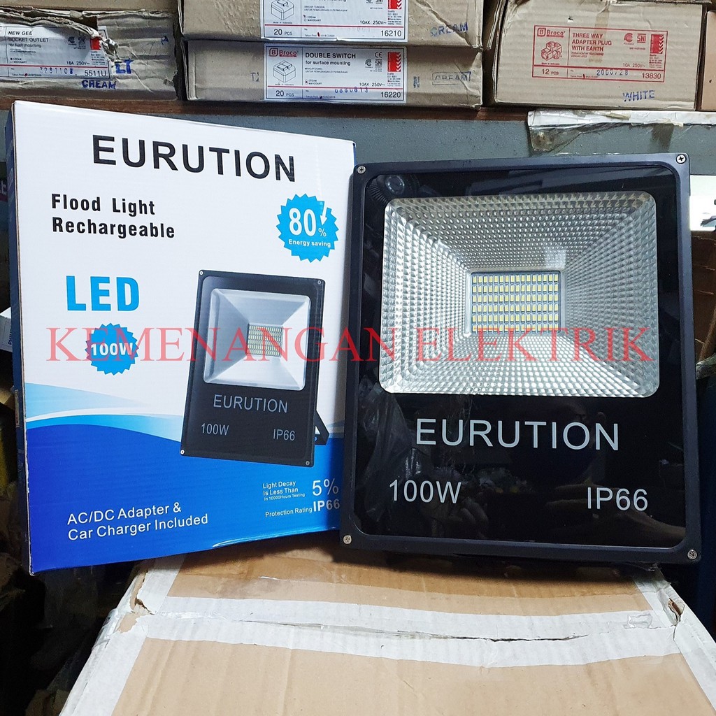 LAMPU LED SOROT SMD 100 WATT EURUTION FLOOD LIGHT LED 100W 100WATT 220V OUTDOOR