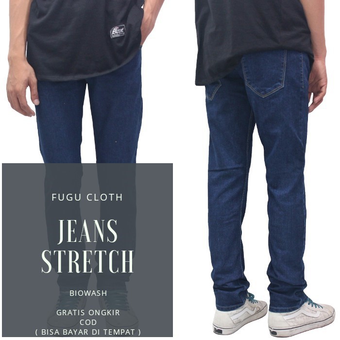  Celana  Jeans  Pria Slim Fit Jeans  Cowok Panjang Street 