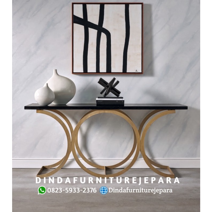 Meja konsol modern -Meja konsul kaki besi gold
