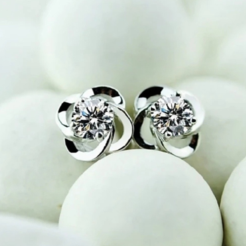 Classic Design Ear Piercing Stud Earrings Women Wedding Trend Eternity Earrings Timeless Styling Female Jewelry