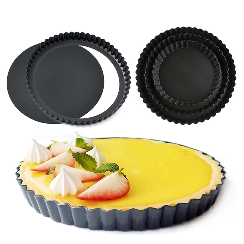 Multi- Size Round Nonstick Carbon Steel Cake Mould/ Baking Loaf Bread Coated Baking Tray/ Dishes Removable Base Baking Mold Pizza Pan/ Pastry Cake Tart Mould Pie Pan