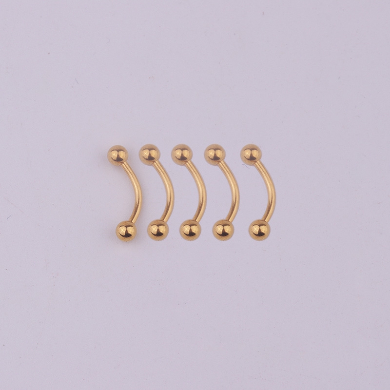 Anting Tindik Alis / Bibir / Telinga Bentuk Barbel Bahan Surgical Steel 3mm Ukuran 6 / 8 / 10mm