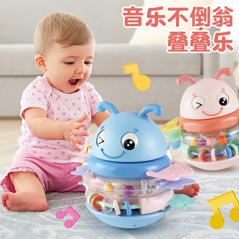 [BIG SALE] Bee Tumbler Rattle Lebah Goyang Teether Gigitan Bayi Mainan Musik Mainan Putar