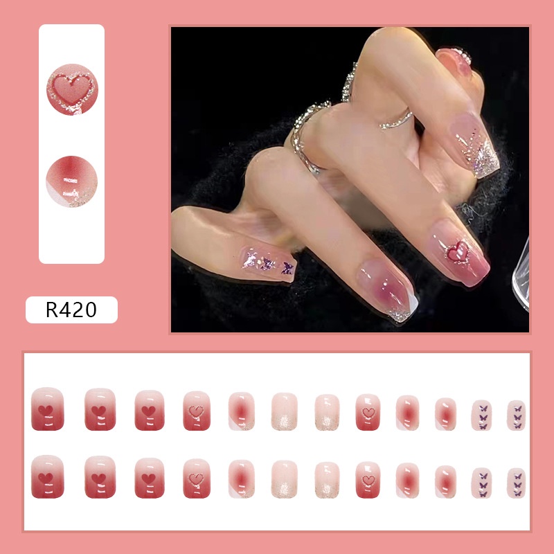 24pcs Kuku Palsu DIY Untuk Nail Art