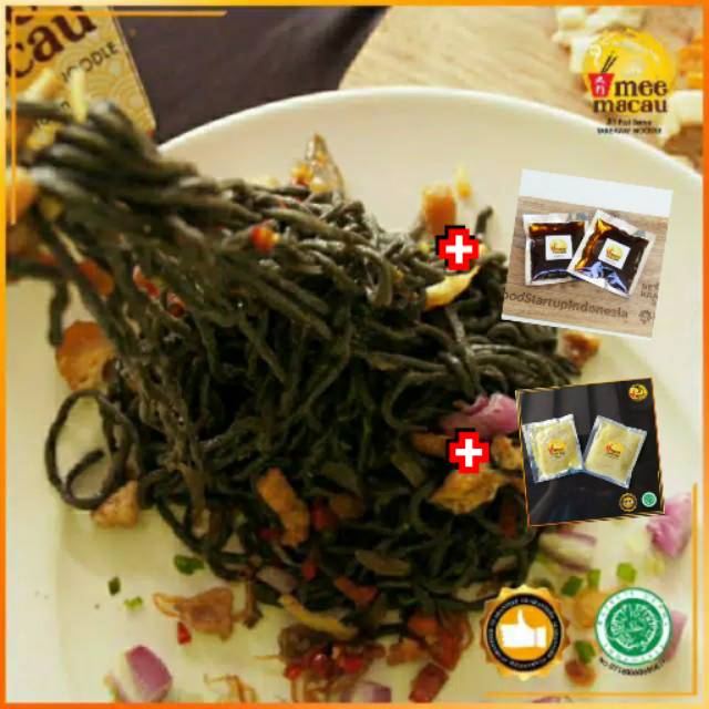 PAKET MIE GORENG HITAM 10 PORSI | Mie Hitam Charcoal 10 + Bumbu Mie Goreng + Bumbu Bacem