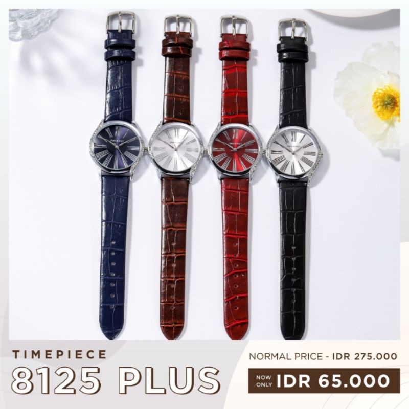 Jims Honey JT 8125 Plus Exclusive Gold Series Jam Tangan Wanita Anti Air Strap Kulit Original Import