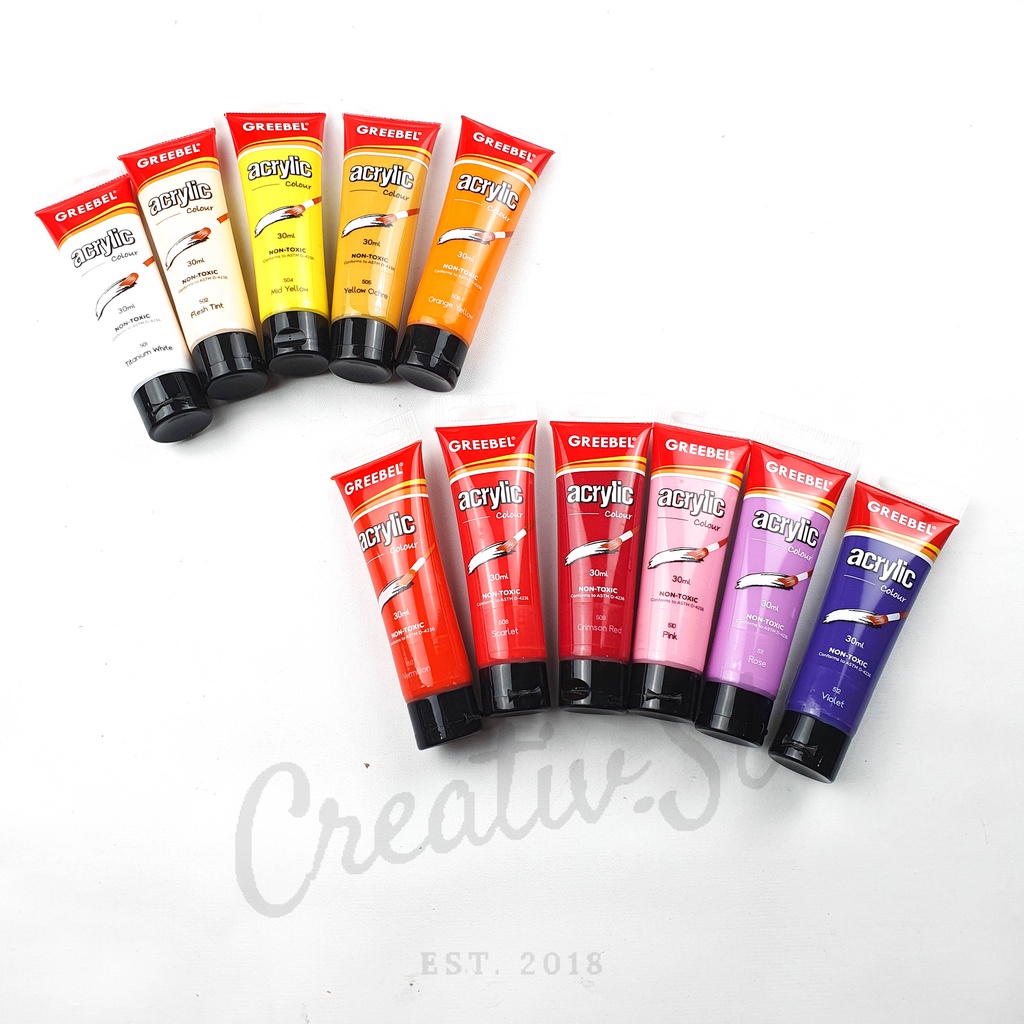 

Greebel Acrylic 30 Ml Paint Acrylic Colour Part 1 Satuan Cat Lukis Akrilik