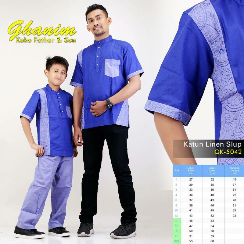 Koko couple ayah dan anak bordir berkualitas