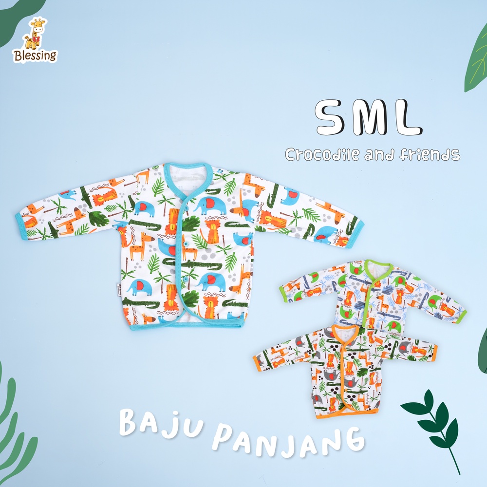 BLESSING Babywear Baju Tangan Panjang -Crocodile&amp;Friends - SIZE:SML