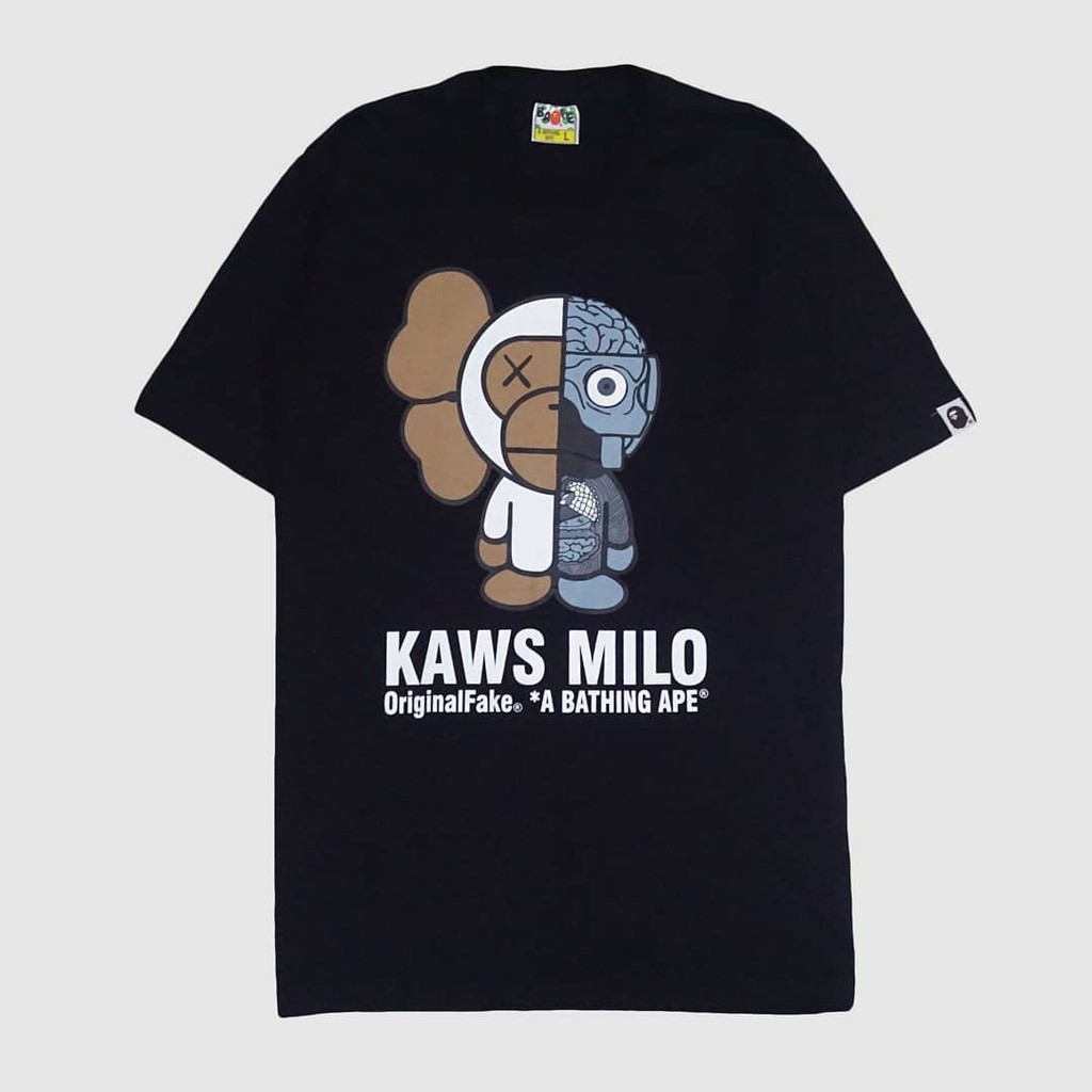 Kaos Bape - Bape x Original Fake Kaws Companion Milo