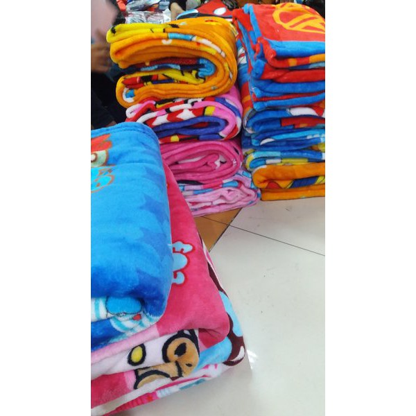 [ COD ] Best Charlie Selimut Bulu Super Lembut Karakter Anak - Multicolour uk 180x130