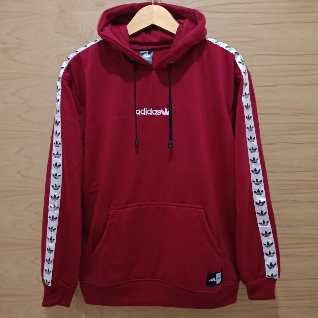 Hoodie ADIDAS List TNT Maroon Fleece Tebal