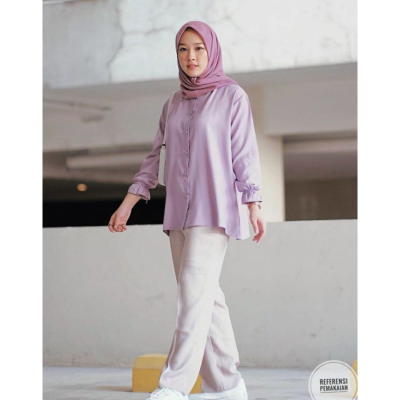 MORYN TOP/MORYN LILAC/ BLOUSE LILAC/ATASAN KERJA/ATASAN LILAC/KEMEJA KERJA/KEMEJA LILAC