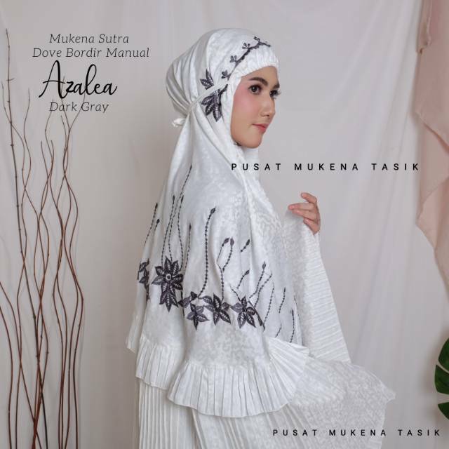 MUKENA PRISKET DEWASA SUTRA DOVE BORDIR MANUAL AZALEA | GROSIR BELI MUKENA PLISKET MURAH AMORA