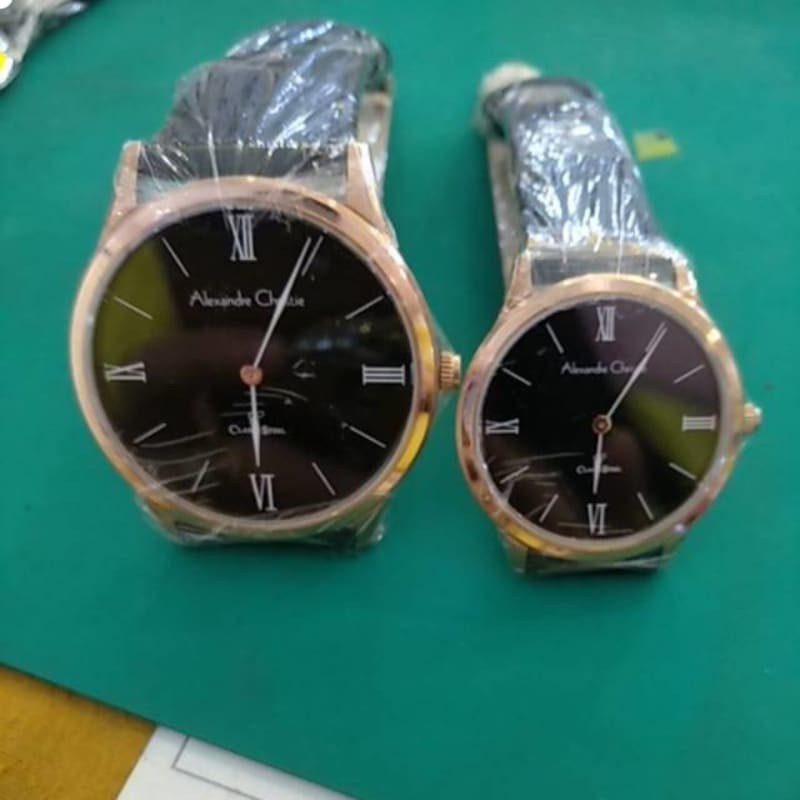 Jam Tangan Alexandre Christie 8478 AC8478 AC 8478 Original Couple Hitam Rosegold