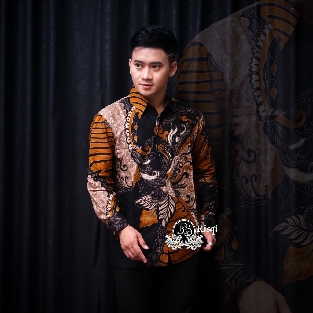 Batik Pria Lengan Panjang BATIK NAKULA HRB026 motif SANGKURIANG Kode 002 size M L XL XXL Reguler