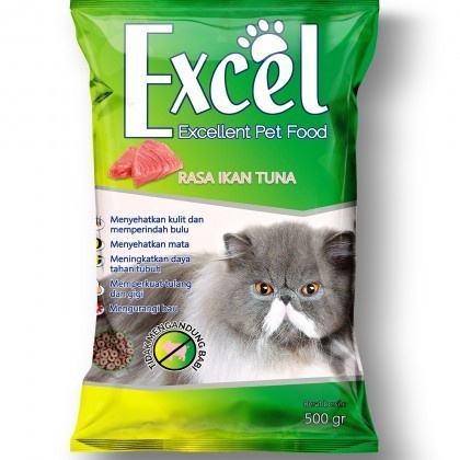 EXCEL CAT FOOD RASA TUNA MAKANAN KUCING 500 GRAM