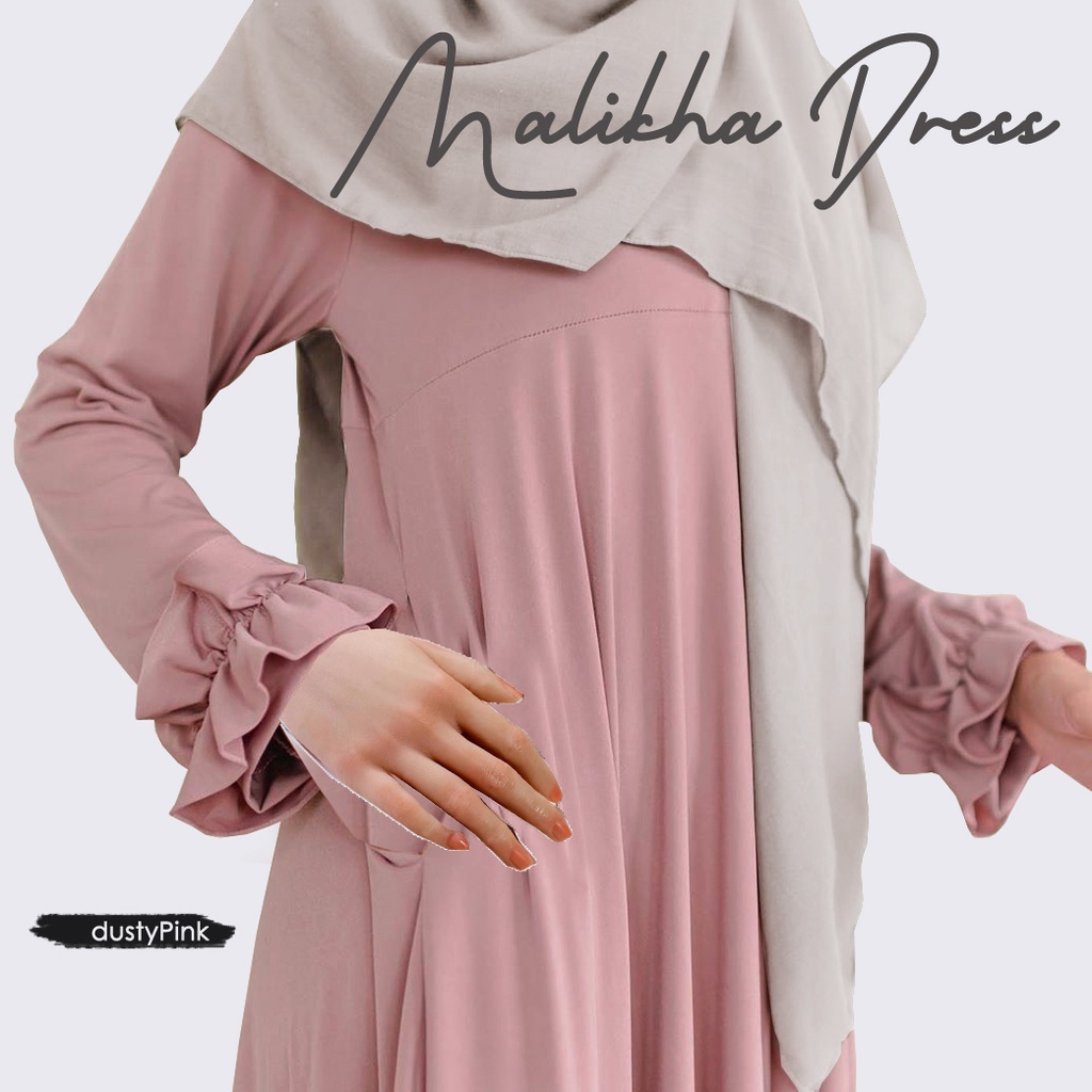 GAMIS MENYUSUI Malika Jumbo LD 120-110-100 / P 140 Gamis Jersey polos lengan rempel / basic dress je