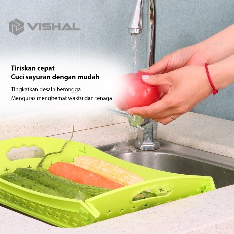 VISHAL Baskom Talenan Lipat Serbaguna/ Talenan Portable Multifungsi 3 in 1 VS-48