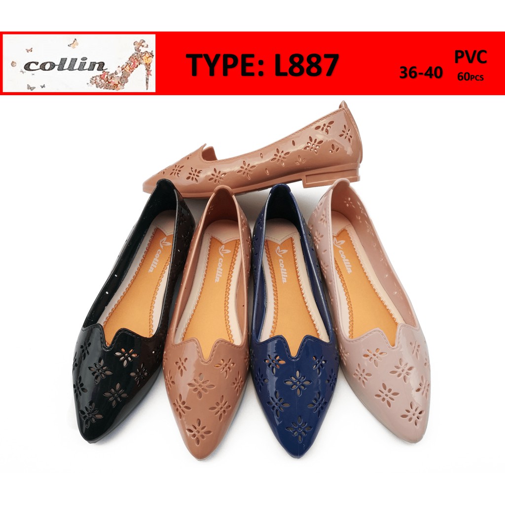 Collin Sepatu  Jelly  Wanita Tinggi 2 cm Sepatu  Flat 