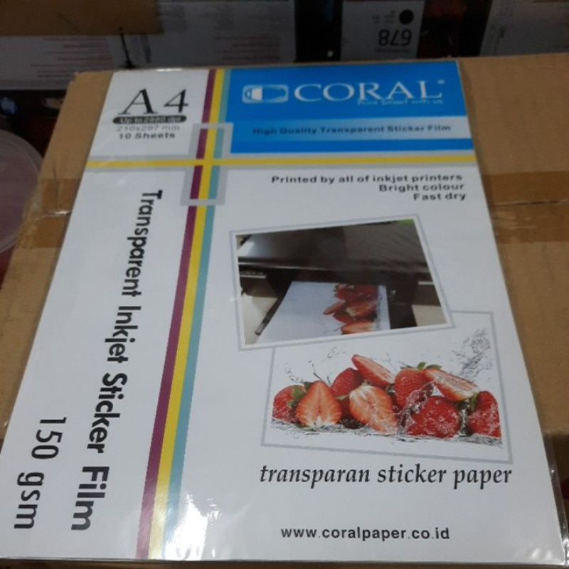 Transparent inkjet stiker