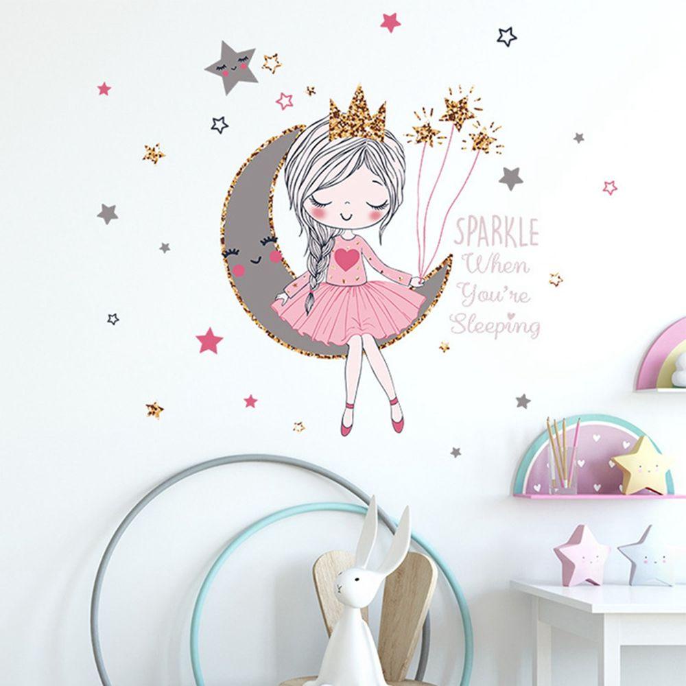 [Elegan] Stiker Dinding Bahan PVC Dapat Dilepas Untuk Dekorasi Rumah Kamar Tidur Kamar Anak Perempuan Aneka Warna Art Mural