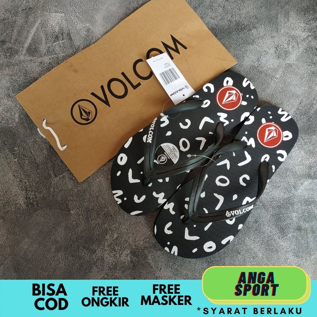 SANDAL JEPIT VOLCOM PRIA SANDAL DISTRO COWOK BRANDED CASUAL KASUAL SURFING TERLARIS