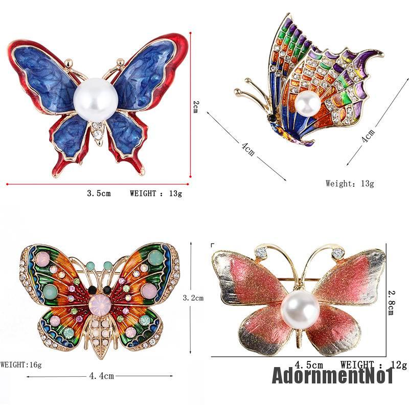 (Adornmentno1) Bros / Pin Butterfly Kristal Berlian Imitasi Untuk Pengantin Wanita