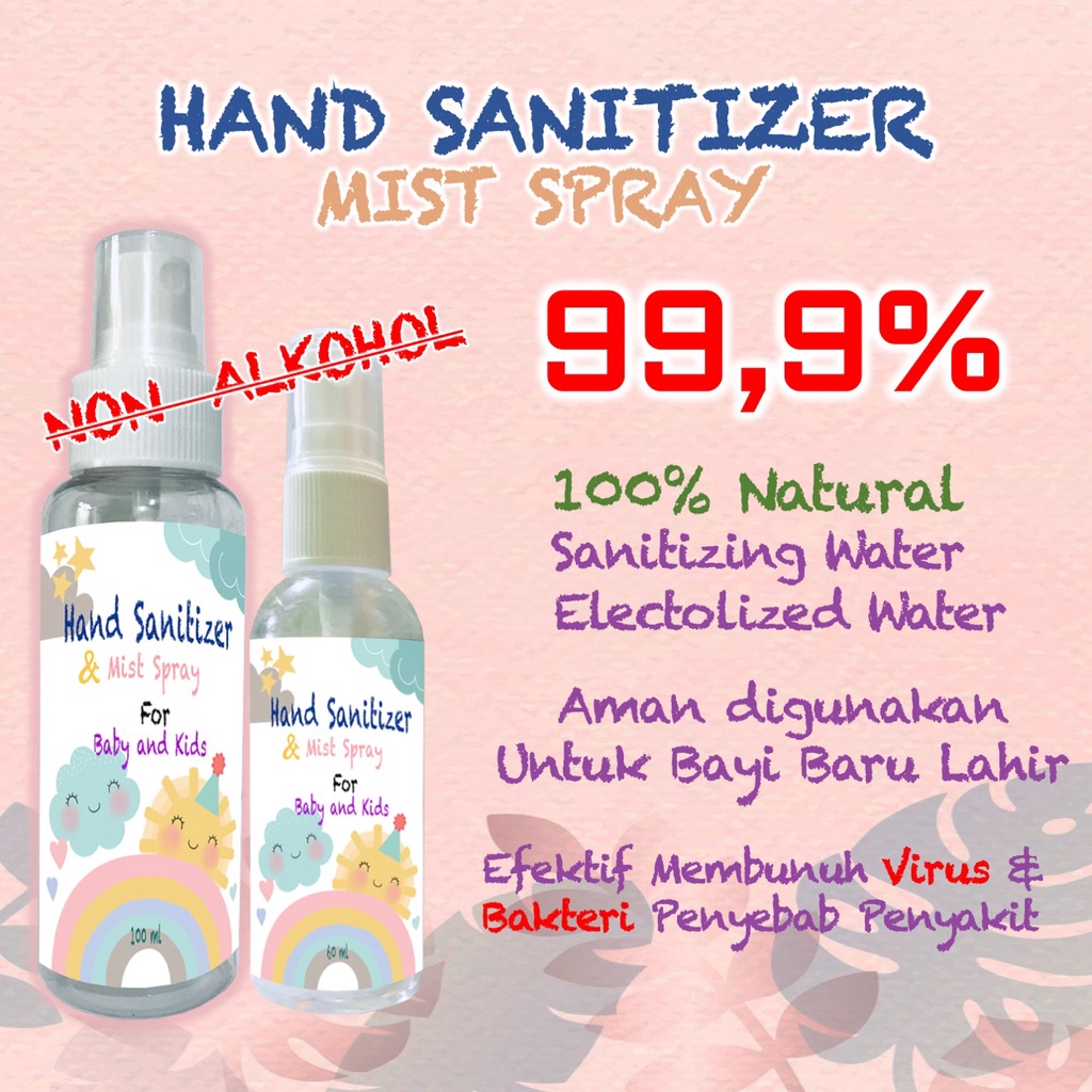 Hand Sanitizer Anak Hand Sanitizer Bayi Hand Sanitizer Spray Aman untuk Anak dan Bayi