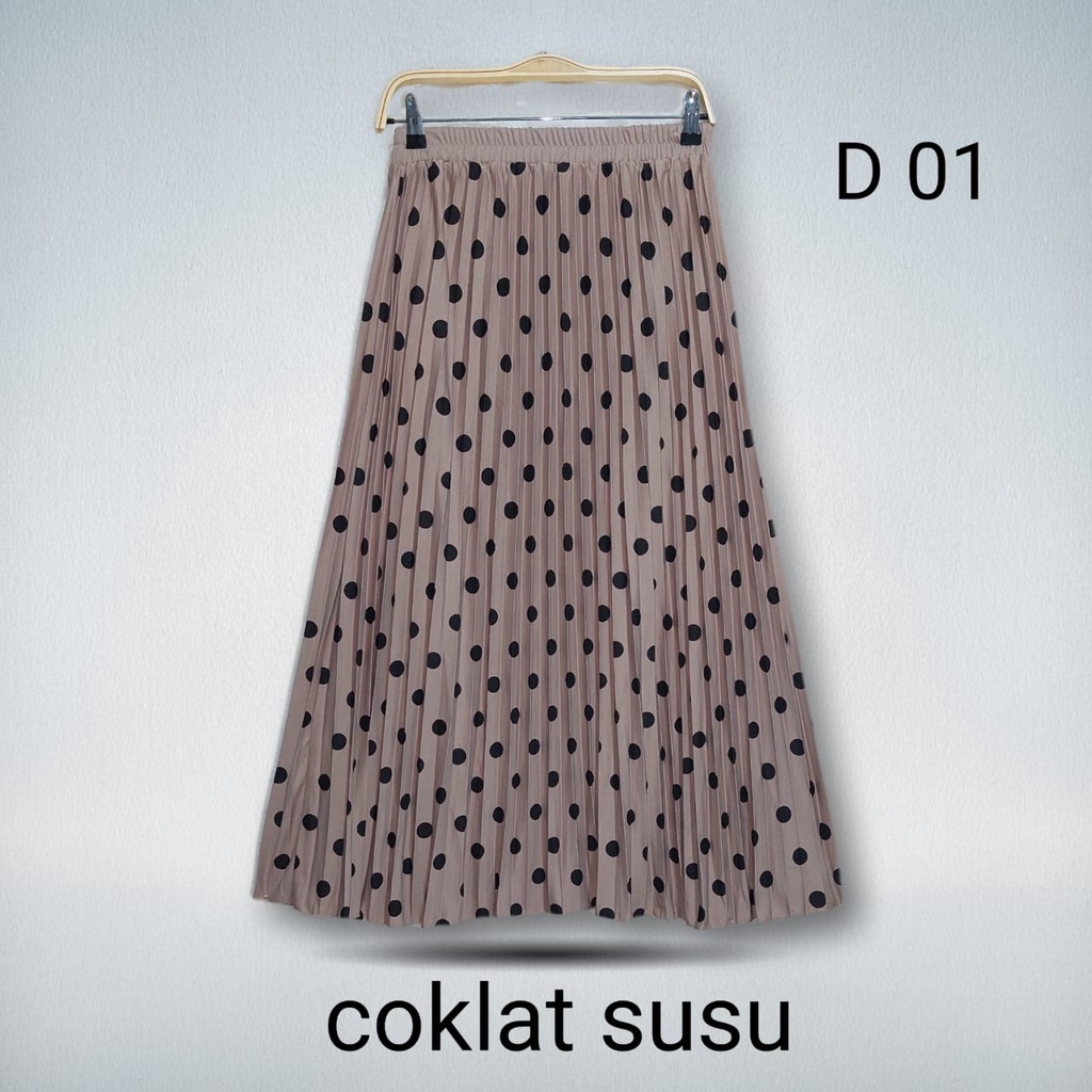 New-01 Rok Plisket Payung / rok Polkadot muslim Terbaru