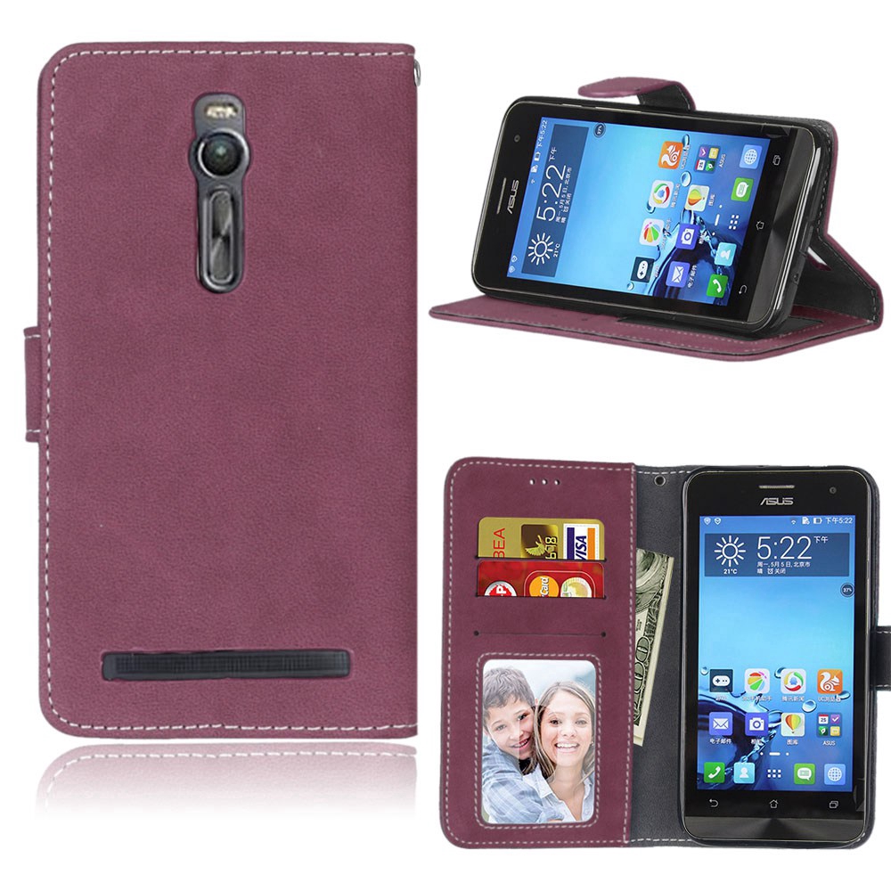 Vintage Matte Flip Casing Asus Zenfone 2 Ze551ml Z00ad Z00a Ze550ml Z008d Z008 Leather Bucklecase Shopee Indonesia