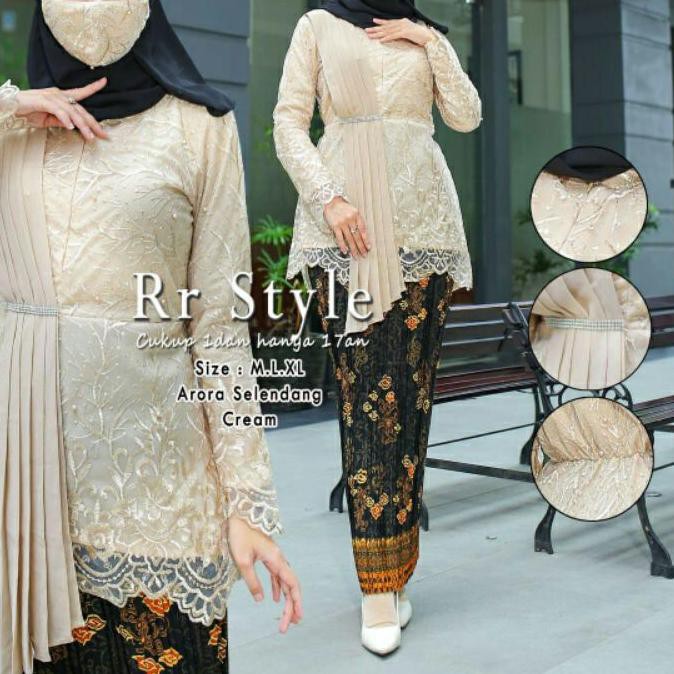 ➨ () Set Aurora Selendang Cerutty / Kebaya Selendang / Aurora selendang / Kebaya Wisuda ☋