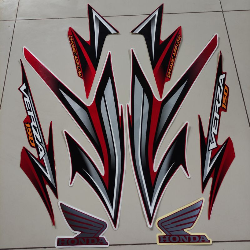 Striping Honda Verza 150 2014 merah stiker les body motor berkualitas