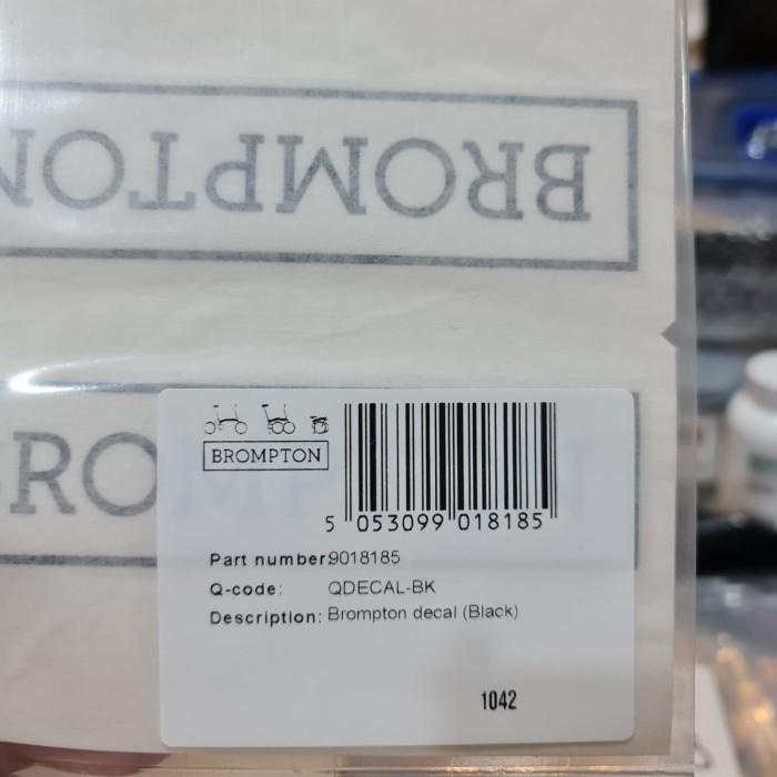 Brompton Decal Sticker Brompton Ori Authentic Original Asli Frame Body