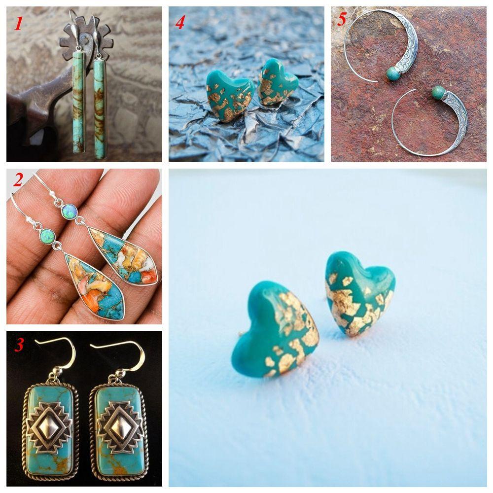 Lily 1pasang Anting Kait Pirus Pernikahan Bohemian Vintage Perhiasan