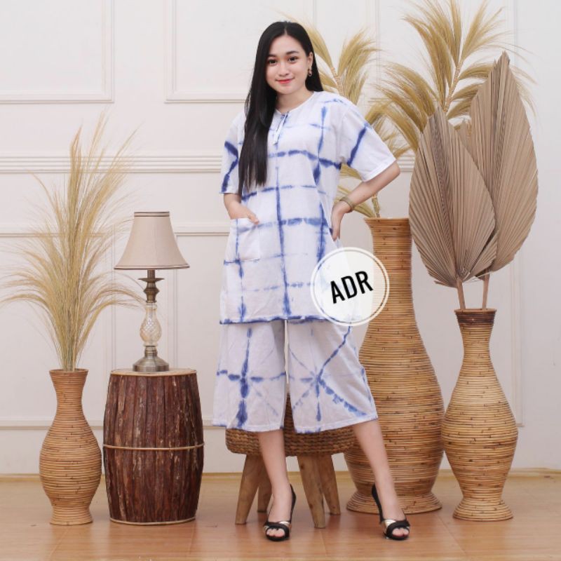 SETELAN KULOT TIEDYE JUMBO/KULOT LENGAN PENDEK/SETELAN KULOT SHIBORI
