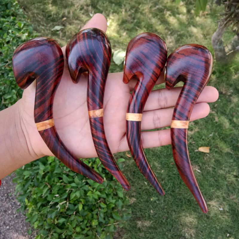 Once Pipa Kayu Zebra Merah Motif Cangklong