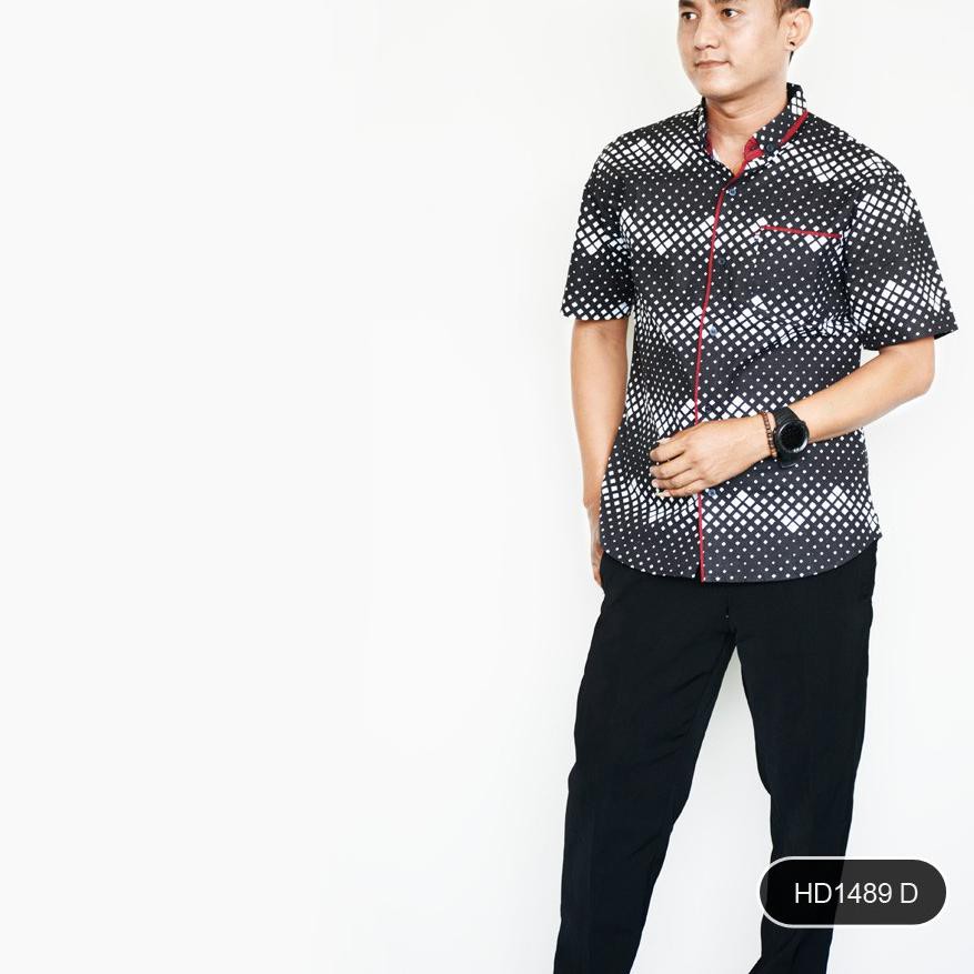 TOP SELLER T-fash grup baju kemeja pria motif random lengan pendek kain 30S  hem surfing distro mura