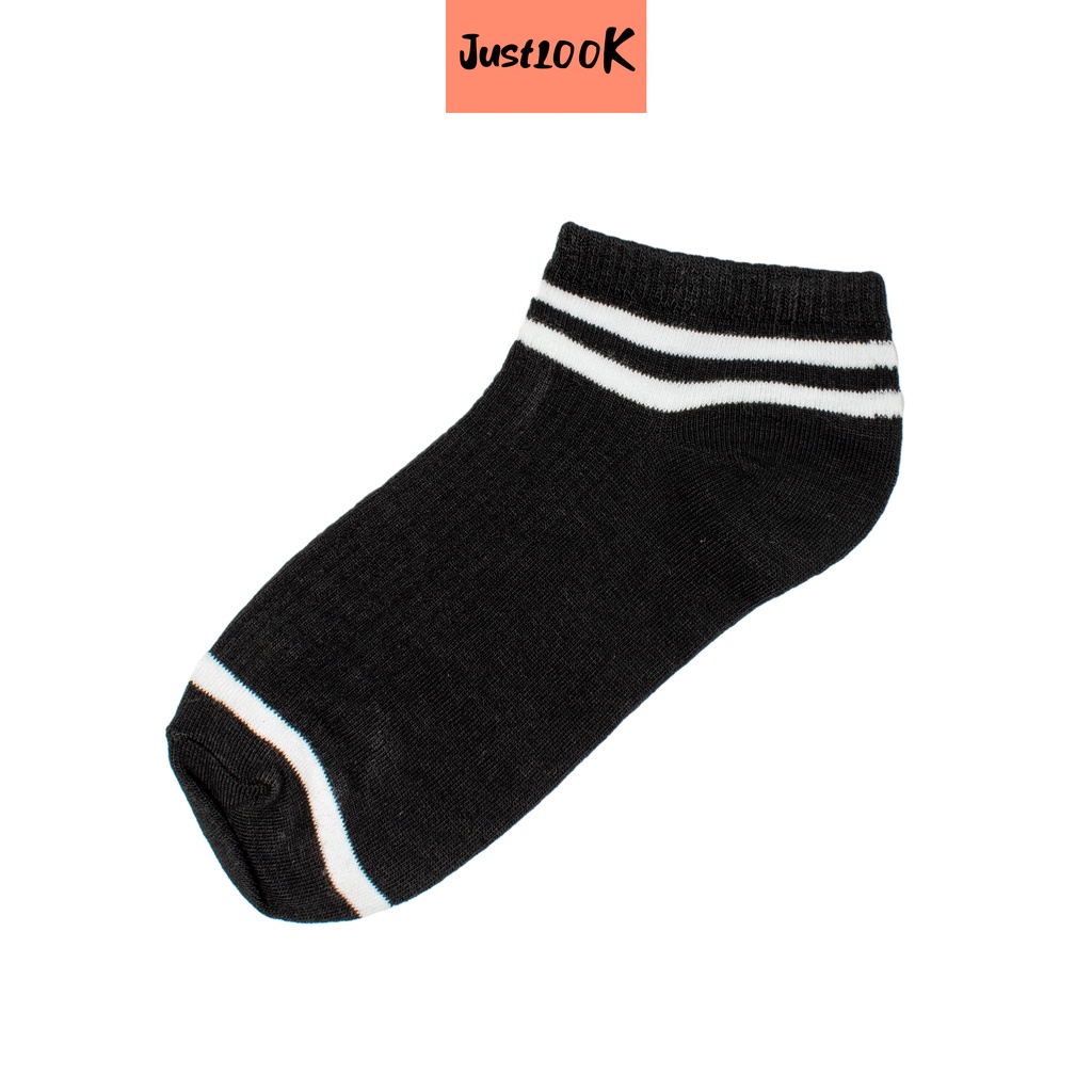 JustLook Kaos Kaki Ankle Garis 2in1 Model Semata Kaki - Kaos Kaki Ankle Import High Quality-3