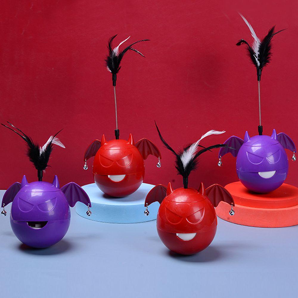 Solighter Slow Feeding Mainan Goyang Mainan Interaktif Halloween Smarter Bermain Kebocoran Makanan