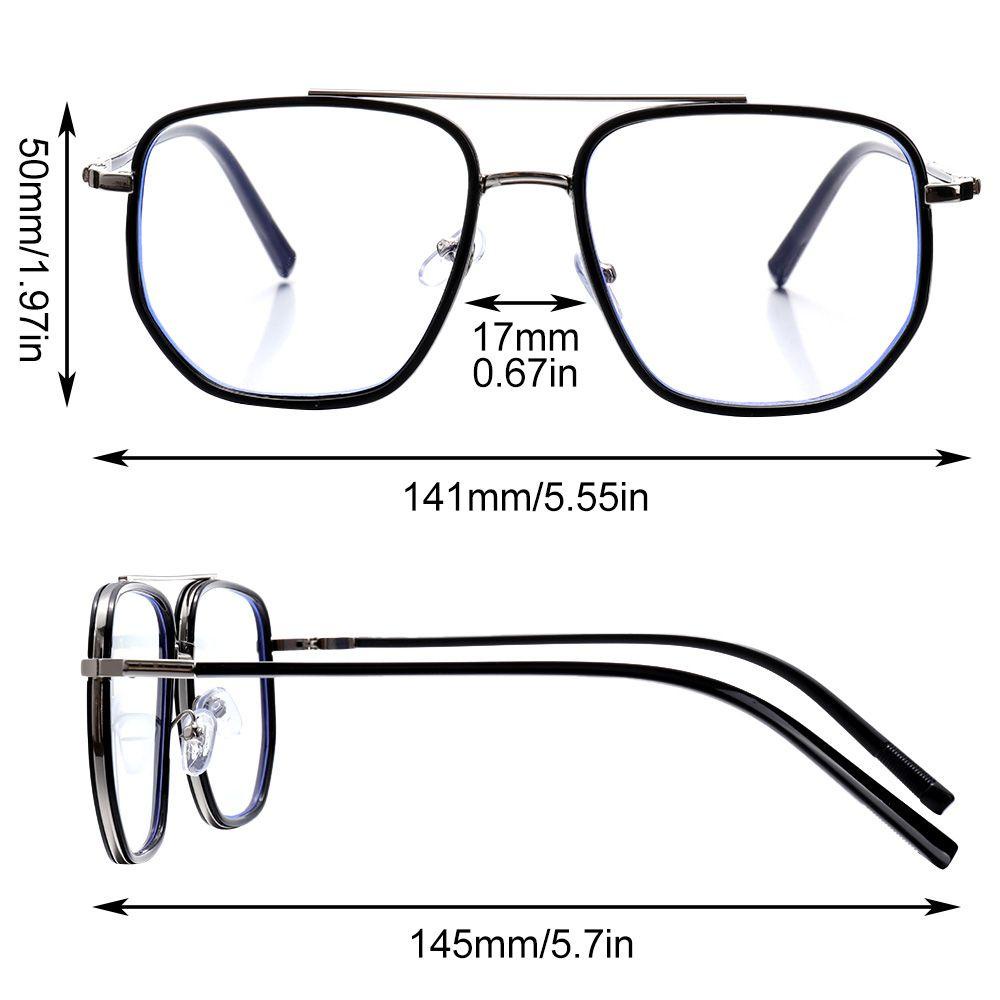 Kacamata Populer Kacamata Kelas Komputer Unisex Double frame Polygon Retro Kacamata Baca