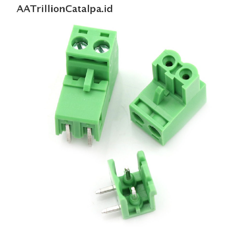 Aatrillioncatalpa 20pcs Blok Terminal Konektor PCB 5.08mm Pitch 2Pin Plug-in