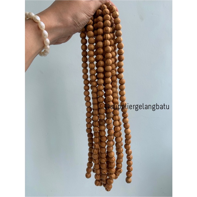 bahan Kokka Koka Kaukah 12mm kayu craft gelang kalung serat cokelat