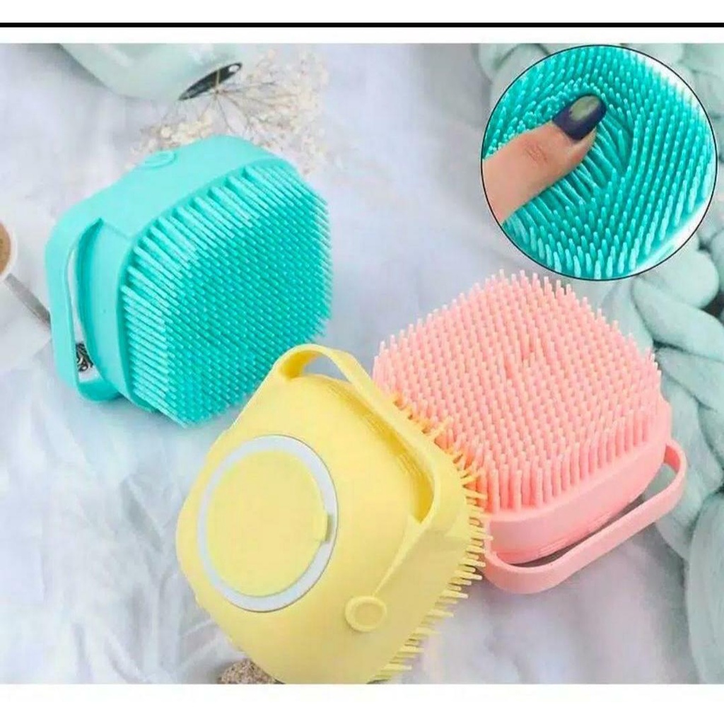 Spons mandi bath brush sikat badan bahan silicon 2 sisi