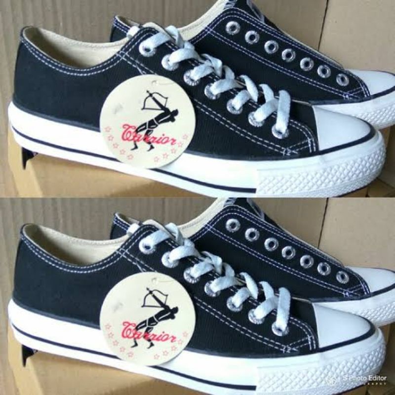 SEPATU WARRIOR HITAM PUTIH PENDEK ORIGINAL